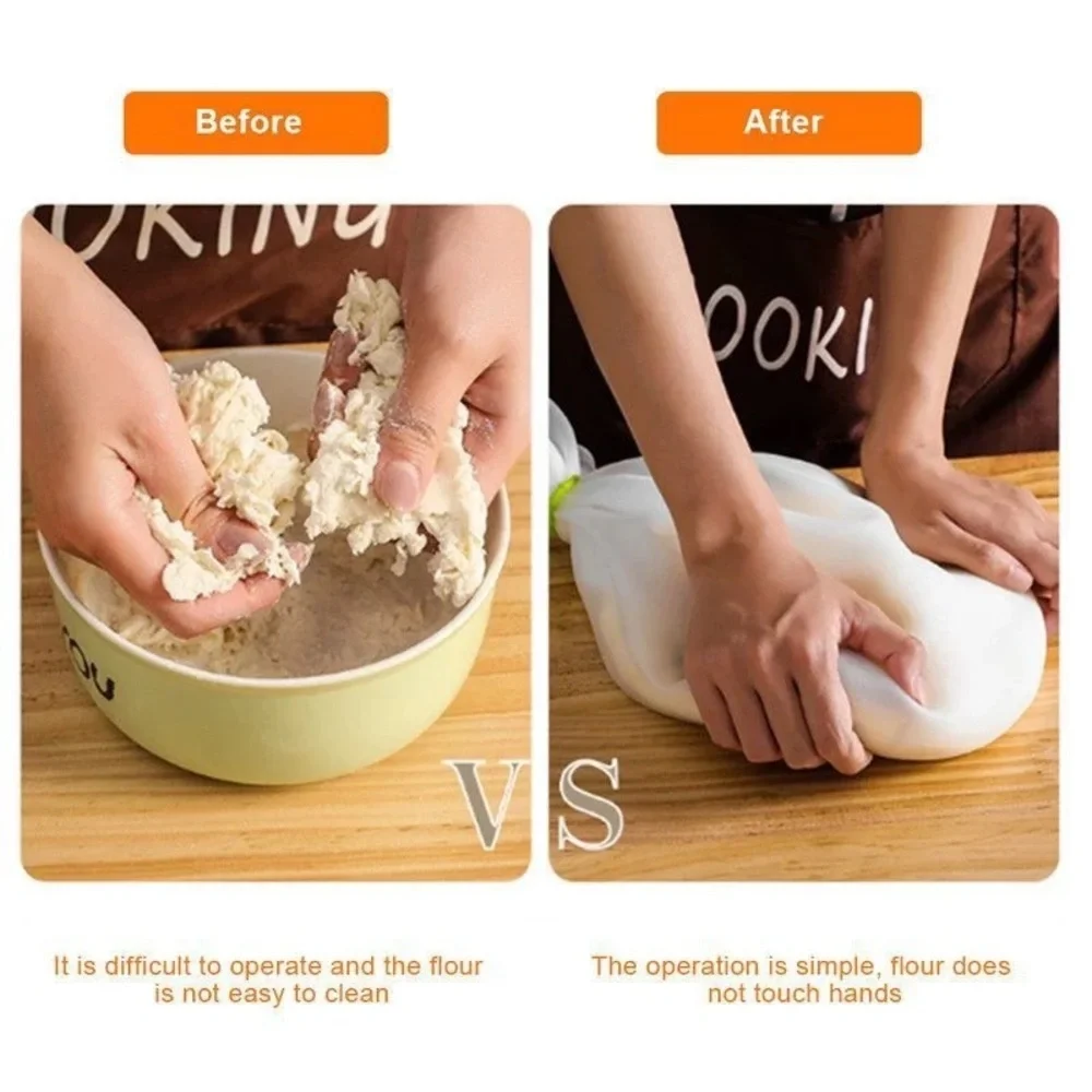 Food Grade Silicone Dough Kneading Bag Kneading Flour Bread Pastry Pizza